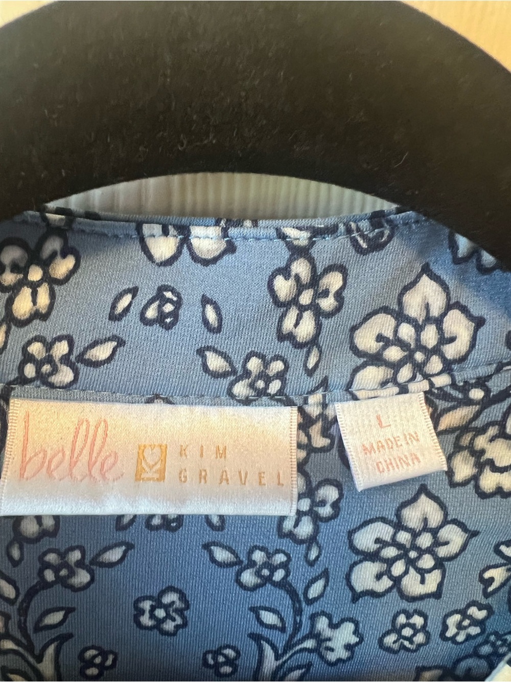 💙Belle by Kim Gravel Blue Floral Paisley Tunic Top Size Large QVC Boutique💙 - Picture 4 of 11